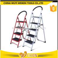 metal iron 4 step ladder with handrail