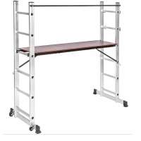 3 Way combination ladder scaffold aluminium multi purpose ladder with wheels